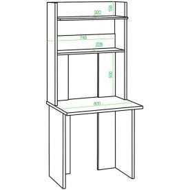 Письменный стол СКЛ-Прям80+НКЛХ 80 КВ