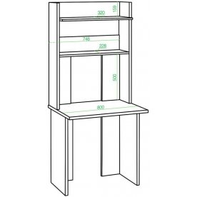 Письменный стол СКЛ-Прям80+НКЛХ 80 Ш