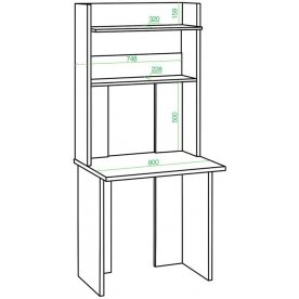 Письменный стол Беланта-Прям80Р+НКЛХ 80 В