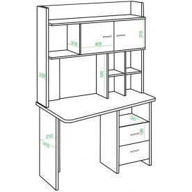 Письменный стол СКЛ-Трап120+НКЛХ -120 КВ ПРАВ