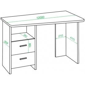 Письменный стол СКЛ-Трап120 ШК ЛЕВ