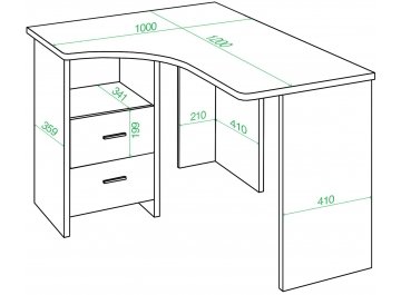 Письменный стол Беланта-Угл 120 БЕН ЛЕВ