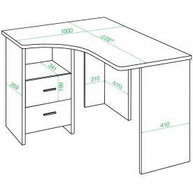 Письменный стол СКЛ-Угл 120 ШК ПРАВ