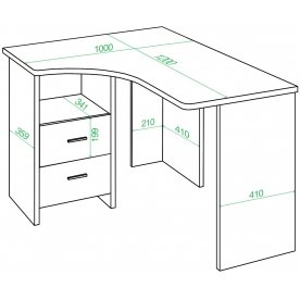 Письменный стол Беланта-Угл 120 ВК ЛЕВ