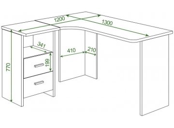 Письменный стол СКЛ-Угл 130 Н ЛЕВ