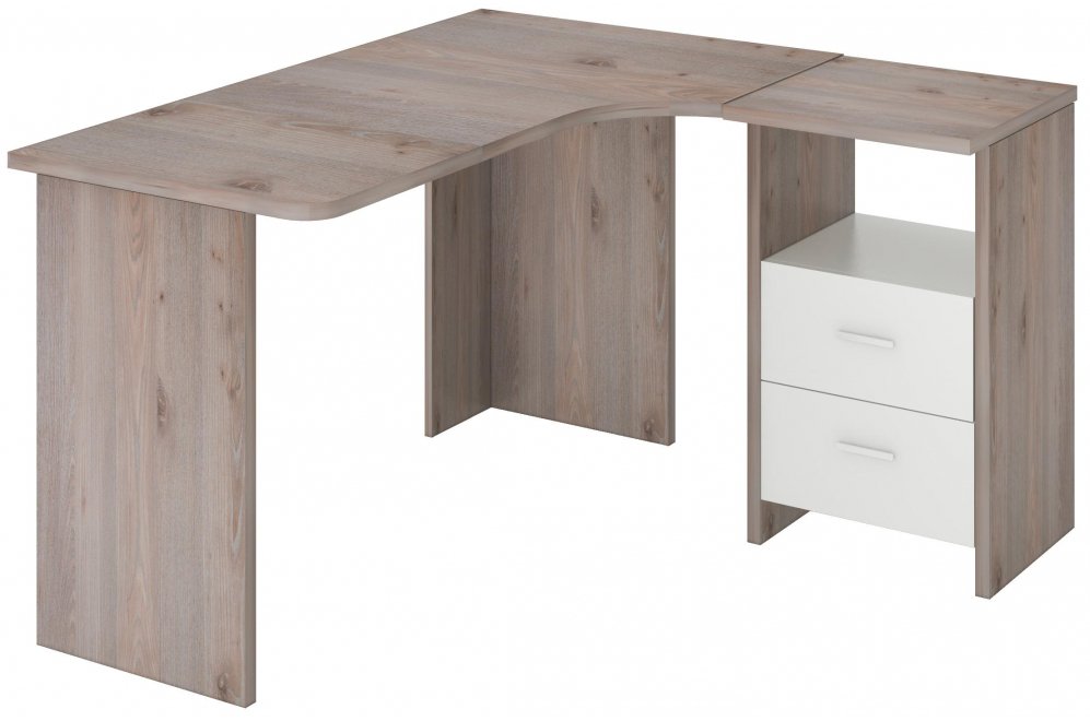 Письменный стол Беланта-Угл 130 НБЕ правый нельсон / белый