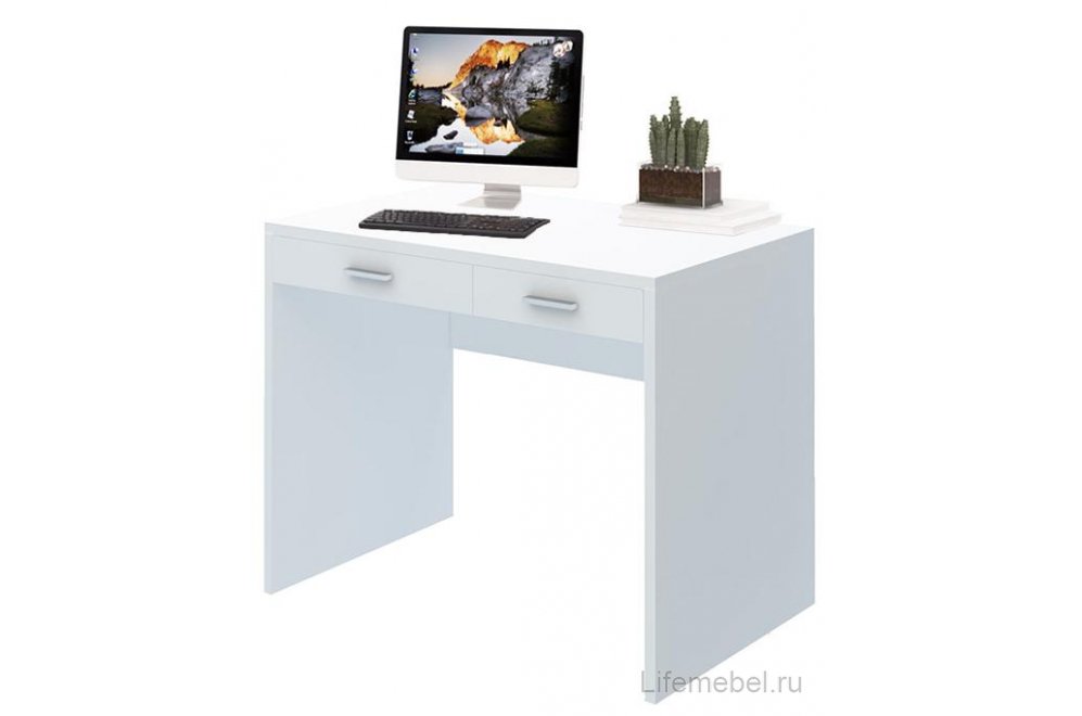Письменный стол Дарина-22С БЕ белый
