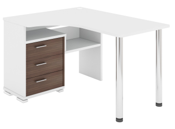 Стол компьютерный СР-132С-130 белый / шамони-ч 