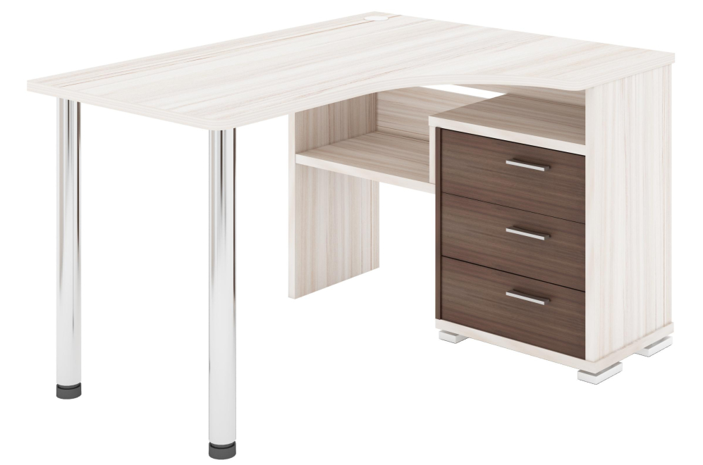 Письменный стол Жаспера-132С-140 правый карамель / шамони-ч