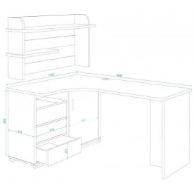 Письменный стол СР-145 КВК-ПРАВ правый