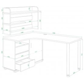Письменный стол СР-145М КВК-ЛЕВ левый