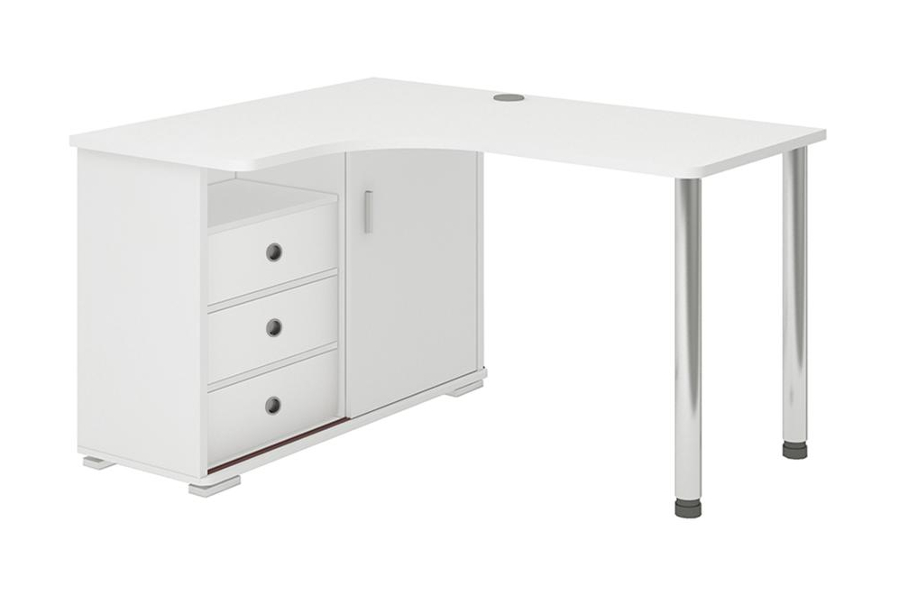 Письменный стол Жаспера-145СМ БЕ левый белый