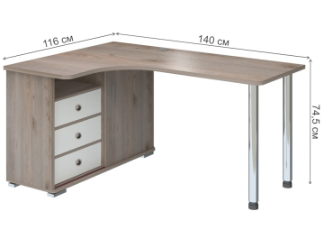 Письменный стол Жаспера-145СМ НБЕН левый