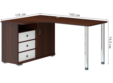Письменный стол Жаспера-145СМ ВБЕВ левый