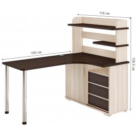 Письменный стол Жаспера-165М КВВ правый