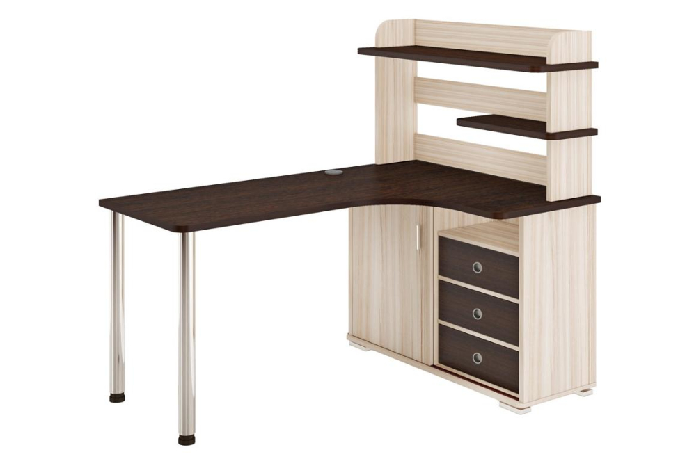 Письменный стол Жаспера-165М КВВ правый карамель / венге / венге