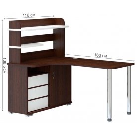 Письменный стол Жаспера-165М ВБЕВ левый