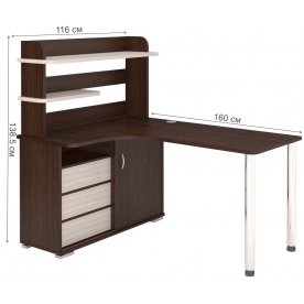 Письменный стол Жаспера-165М ВКВ левый