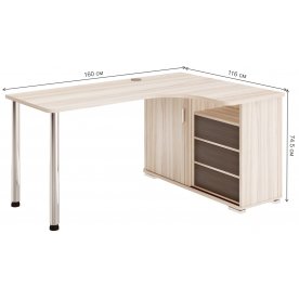 Письменный стол СР-165СМ КШК-ПРАВ правый