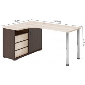 Письменный стол СР-165СМ ВКК-ЛЕВ левый