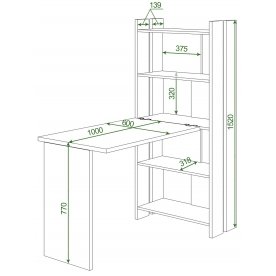 Письменный стол СТЛ-ОВ+С100Прям без тумбы ВК