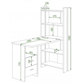 Письменный стол СТЛ-ОВ+С100Прям К
