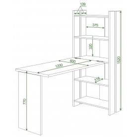 Письменный стол СТЛ-ОВ+С120Прям без тумбы Н