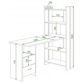 Письменный стол СТЛ-ОВ+С120Прям В