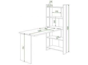 Письменный стол СТЛ-ОВ+С120РПрям без тумбы К