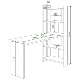 Письменный стол СТЛ-ОВ+С120РПрям без тумбы Н