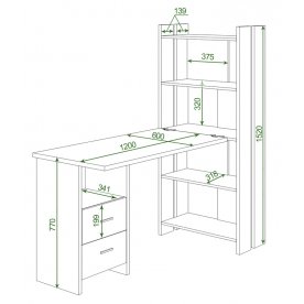 Письменный стол СТЛ-ОВ+С120РПрям НБЕ