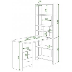 Письменный стол СТЛ-ОВХ +С100РПрям БЕ