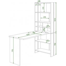 Письменный стол СТЛ-ОВХ +С120РПрям без тумбы КВ