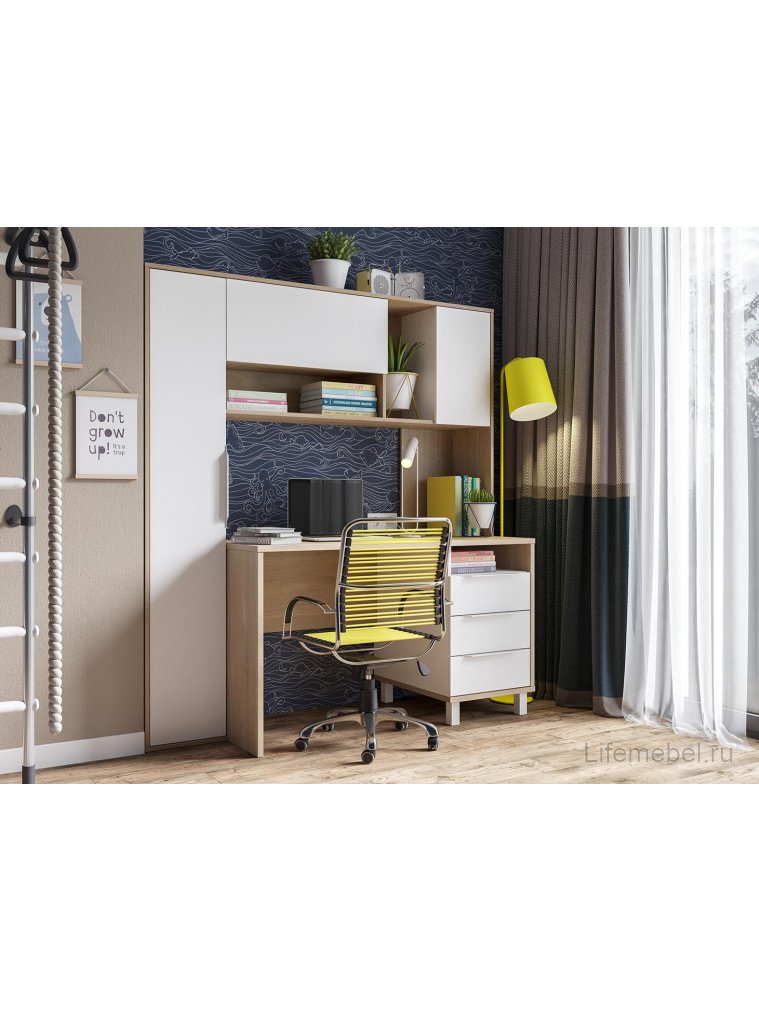 Письменный стол Комфорт 12.95 N дуб сонома / белый PE шагрень