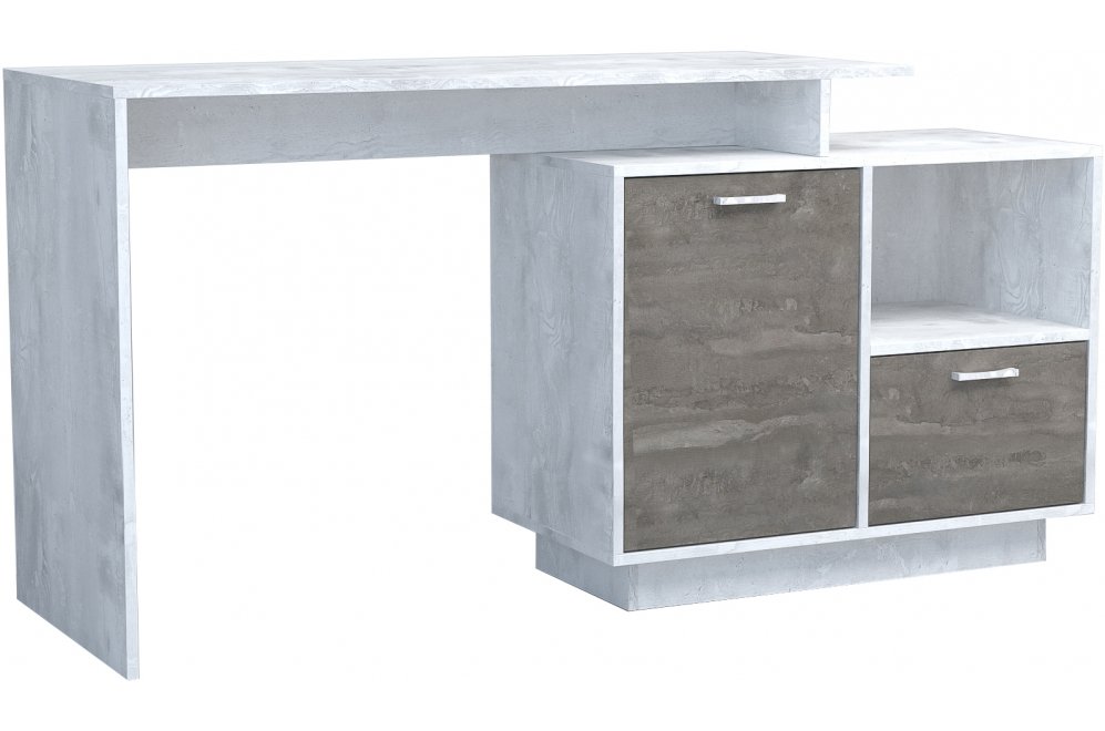 Письменный стол Эго Ст-2 на подиуме бетон светлый / камень темный