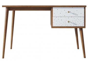 Компьютерный стол Воаб орех / принт 22 с одной тумбой