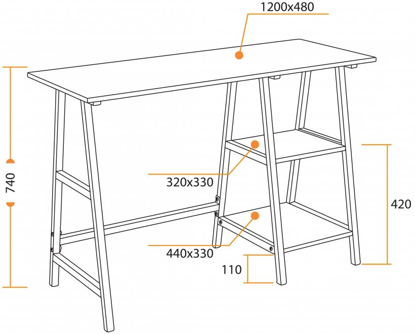 Письменный стол WD-02 dark
