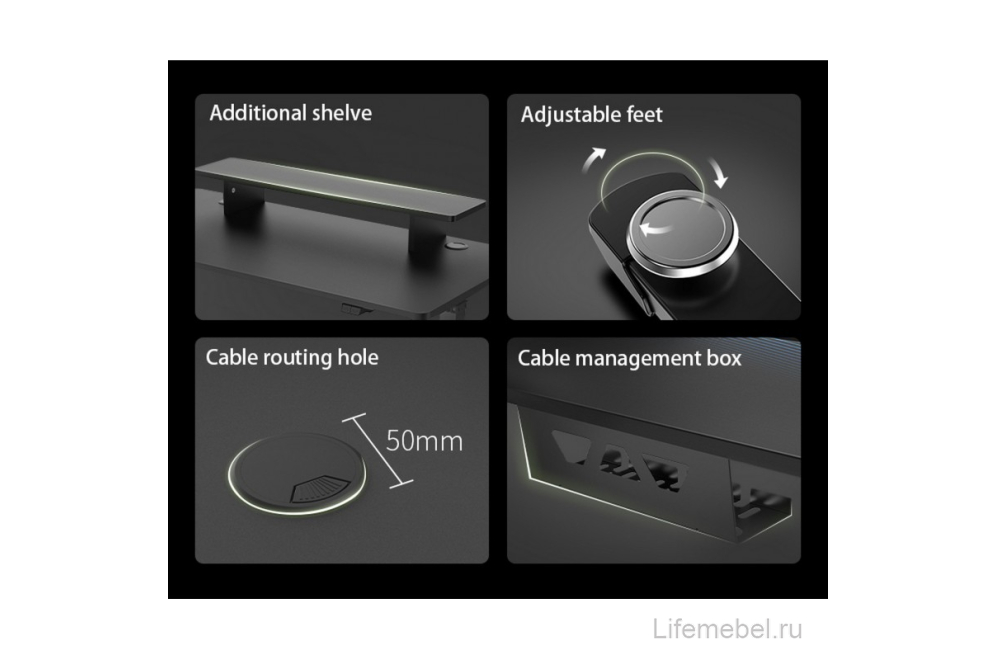Компьютерный стол ERK-SM47-B черный