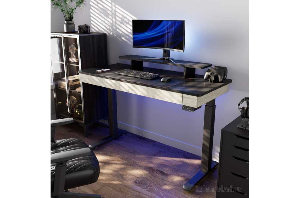 Компьютерный стол ERK-ED-I55-OG серый / черный