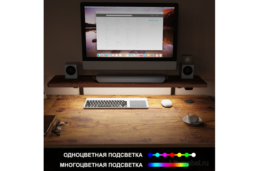 Компьютерный стол угловой правый ERK-L60R-RB коричневый