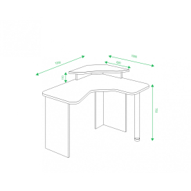 Письменный стол СКЛ-ИгрУгл120