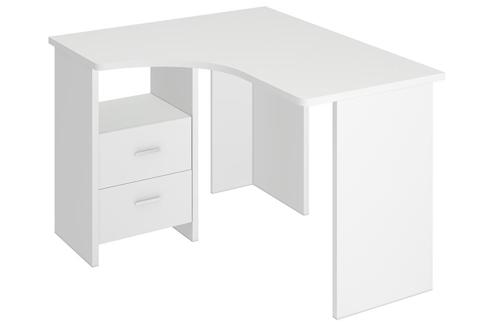 Стол компьютерный 100 х 120 см угловой белый левый