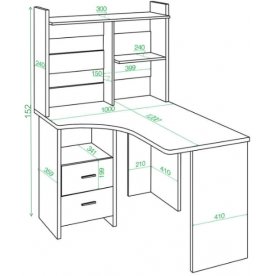 Компьютерный стол с надстройкой 100х120