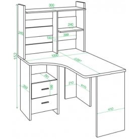 Компьютерный стол с надстройкой 100х120