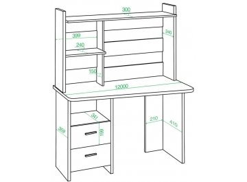 Компьютерный стол с надстройкой 120х60