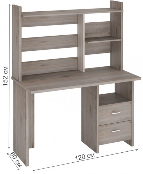Стол компьютерный с надстройкой 120 х 60 см нельсон