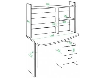 Компьютерный стол с надстройкой 120х60