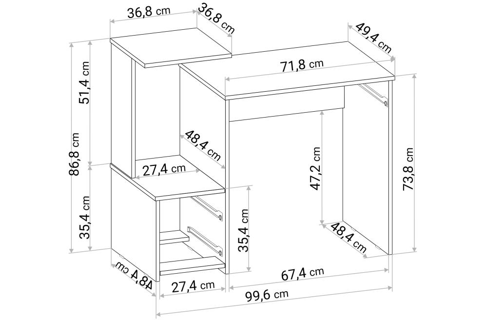 Стол компьютерный Джаз-24 правый венге
