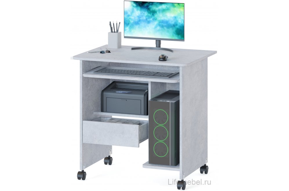 Стол компьютерный КСТ-10.1 бетон