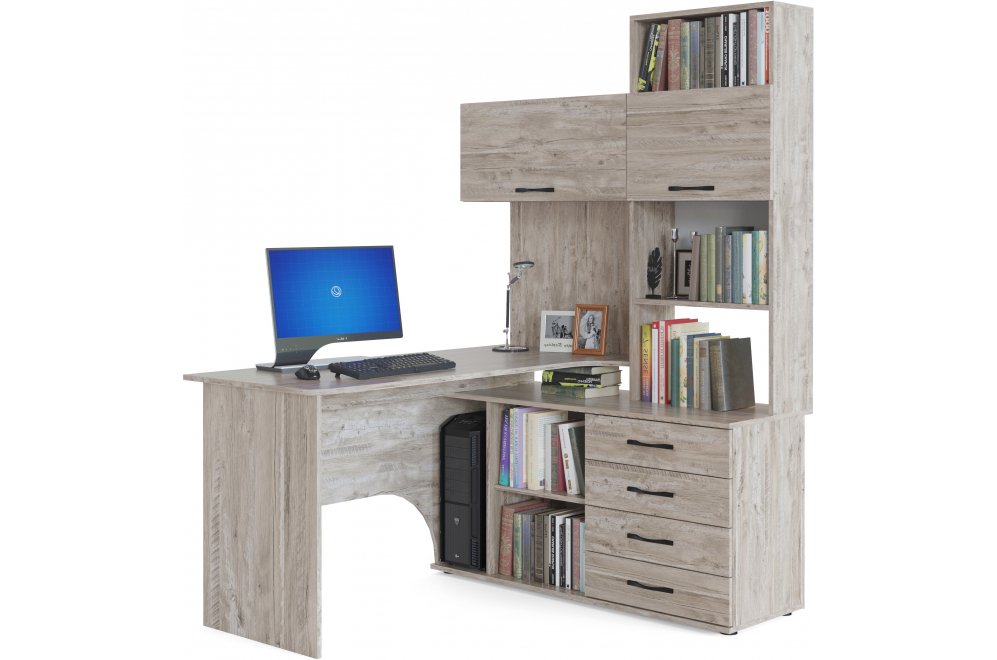 Стол компьютерный КСТ-14.1П правый дуб юкон